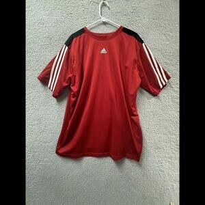 Adidas Jersey Mens XL Red Short Sleeve Athletic Pullover Crew Neck Shirt